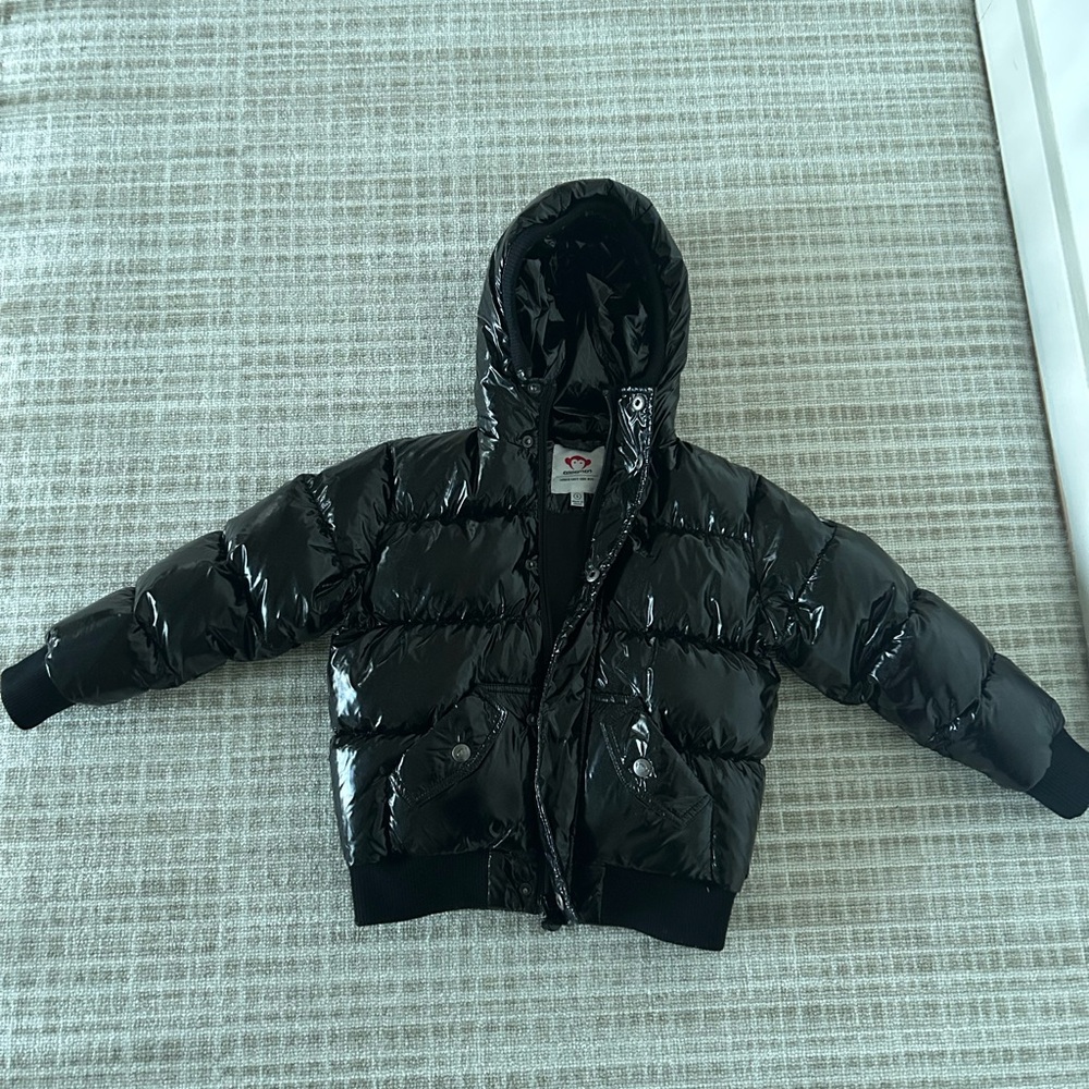 Appaman Shiny Black Glitter Puffer Jacket